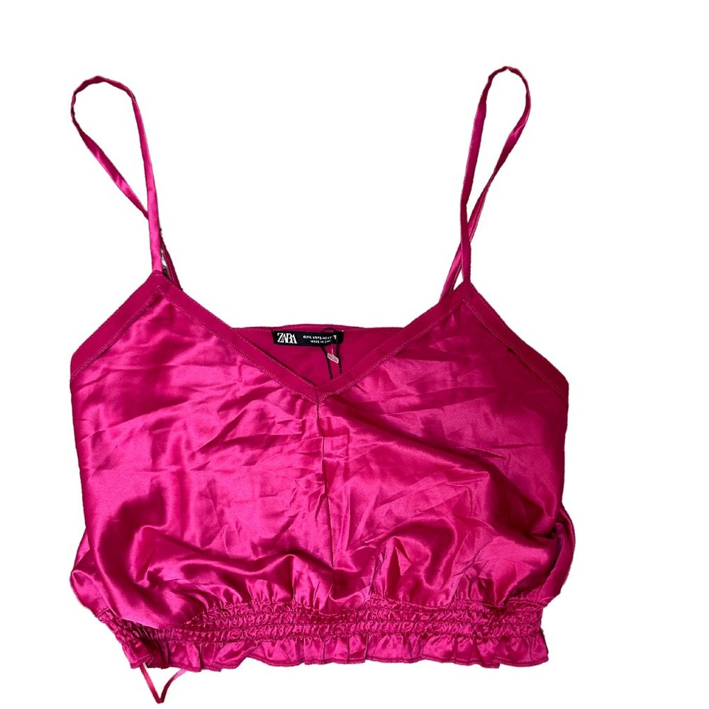 Zara Silky Royal Pink Tank Top Size Large